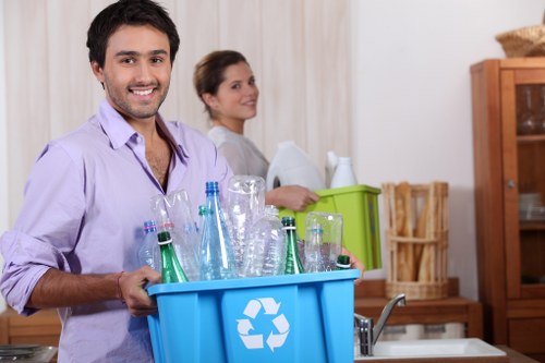 Properly sorted waste bins for collection